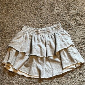 Aerie Gray Tiered Mini Skirt